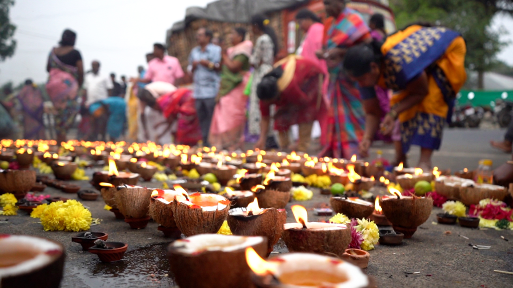 coconut lamp bhairavar pooja tamil