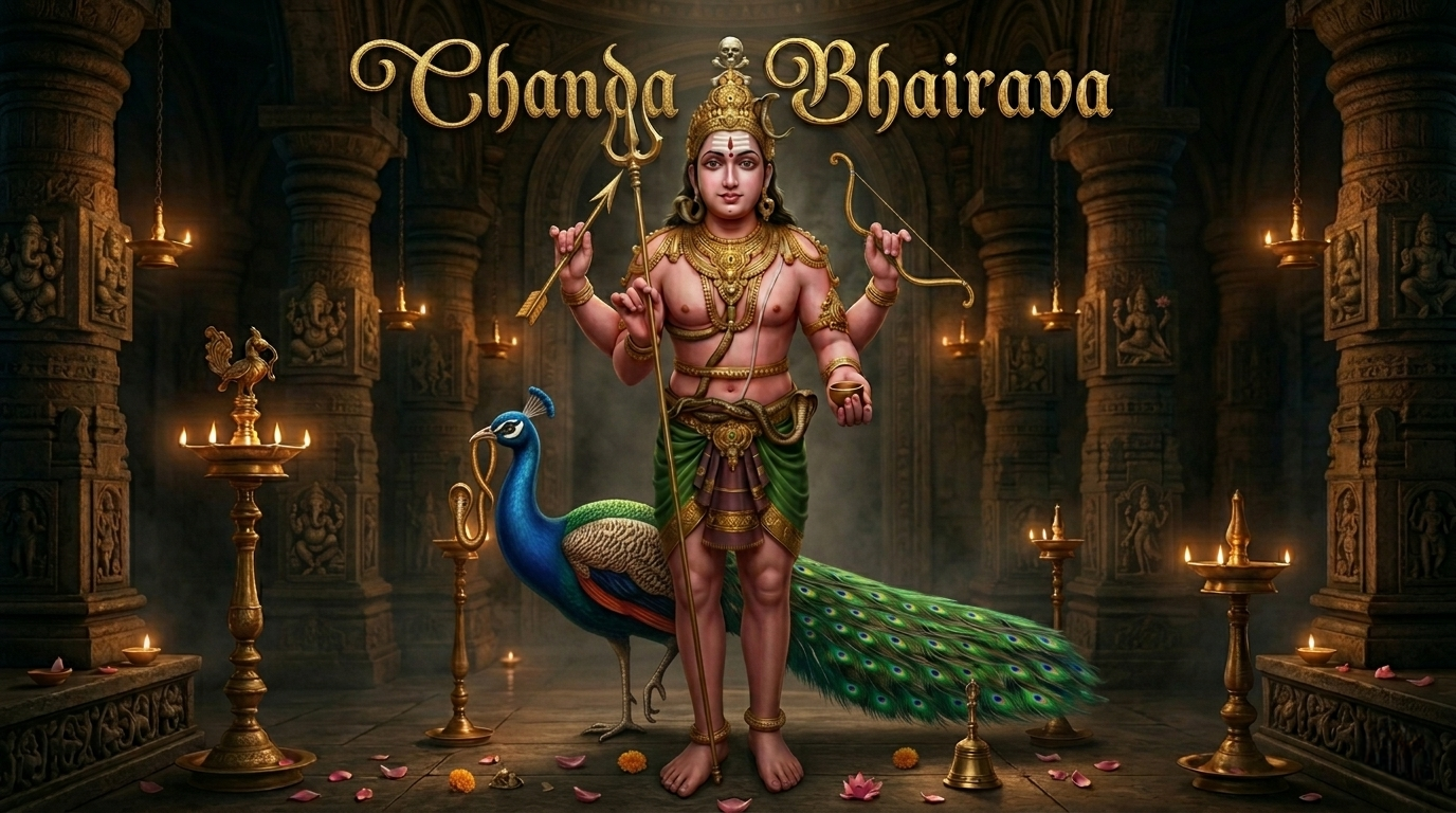 Chanda Bhairava fierce form removing negativity and granting courage and protection