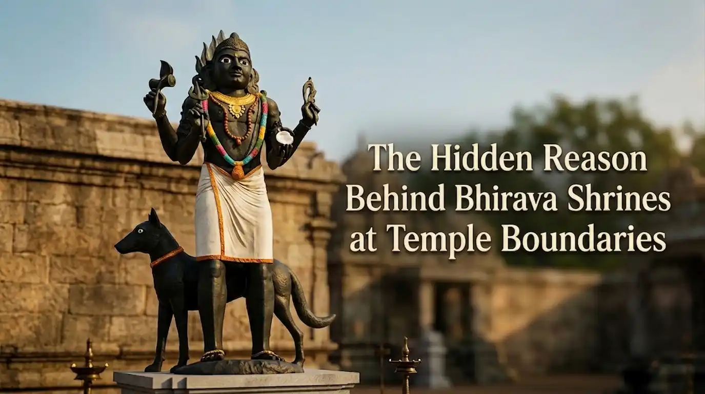 Kala Bhairava shrine guarding the boundary of a Hindu temple