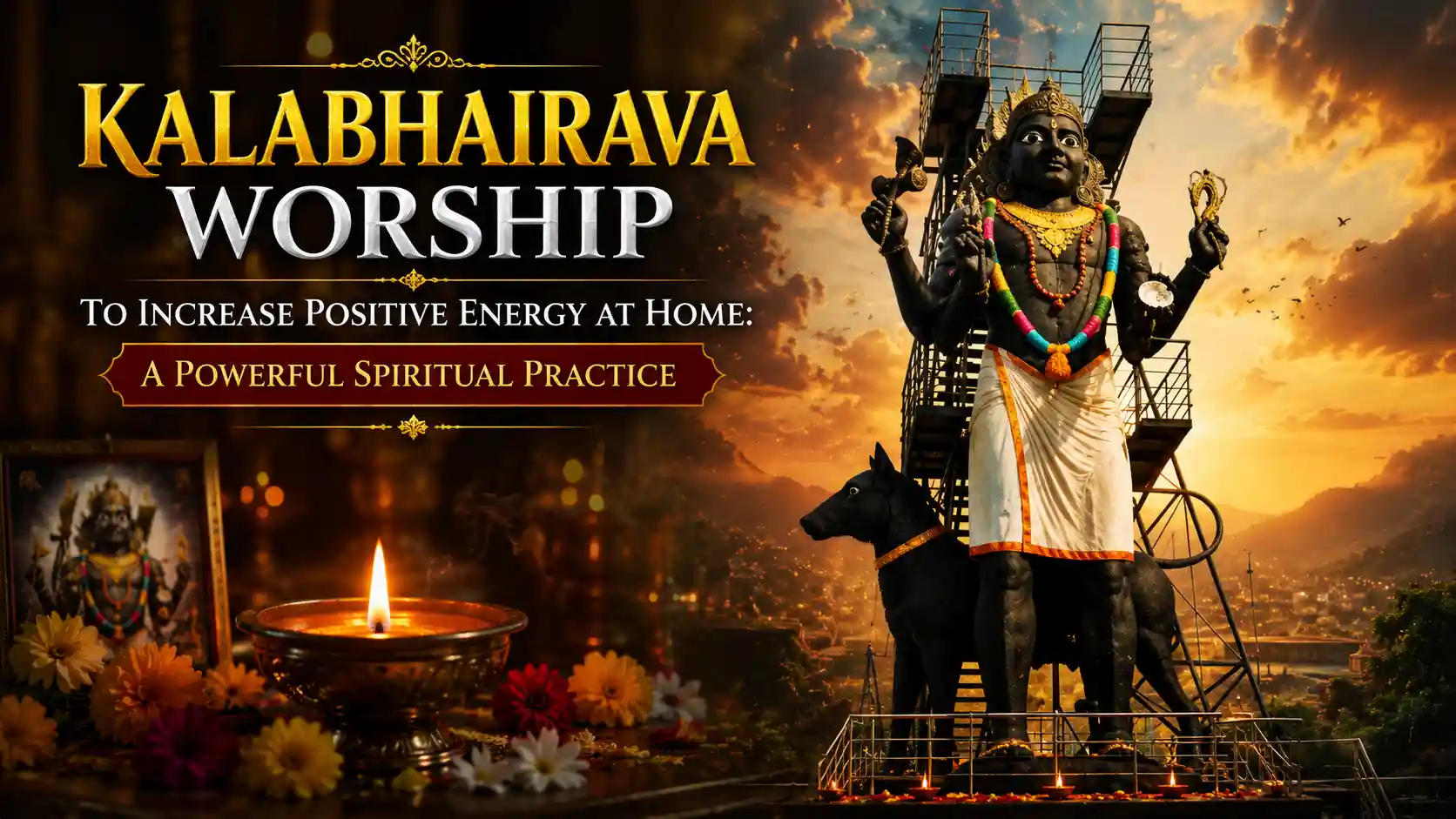 Devotees performing Kalabhairava worship to increase positive energy in their home