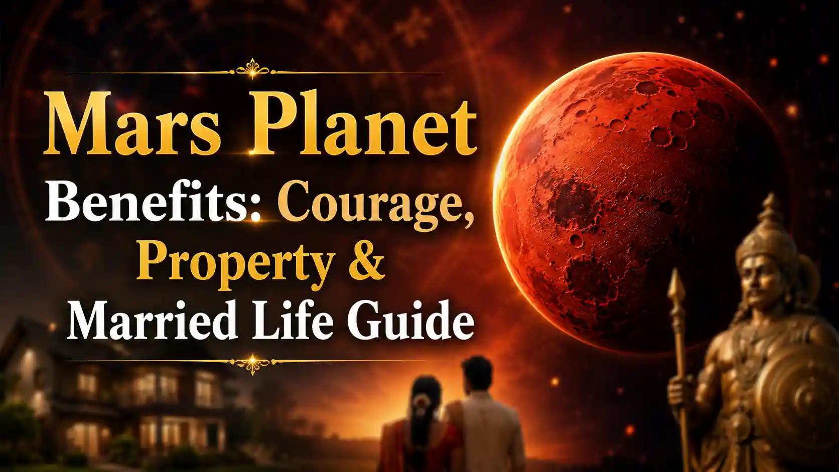 Illustration representing Mars planet benefits in traditional astrology
