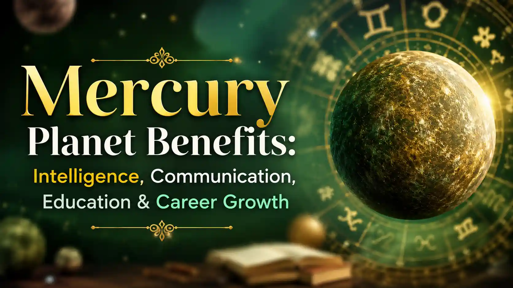 Illustration representing Mercury planet benefits in traditional Vedic astrology