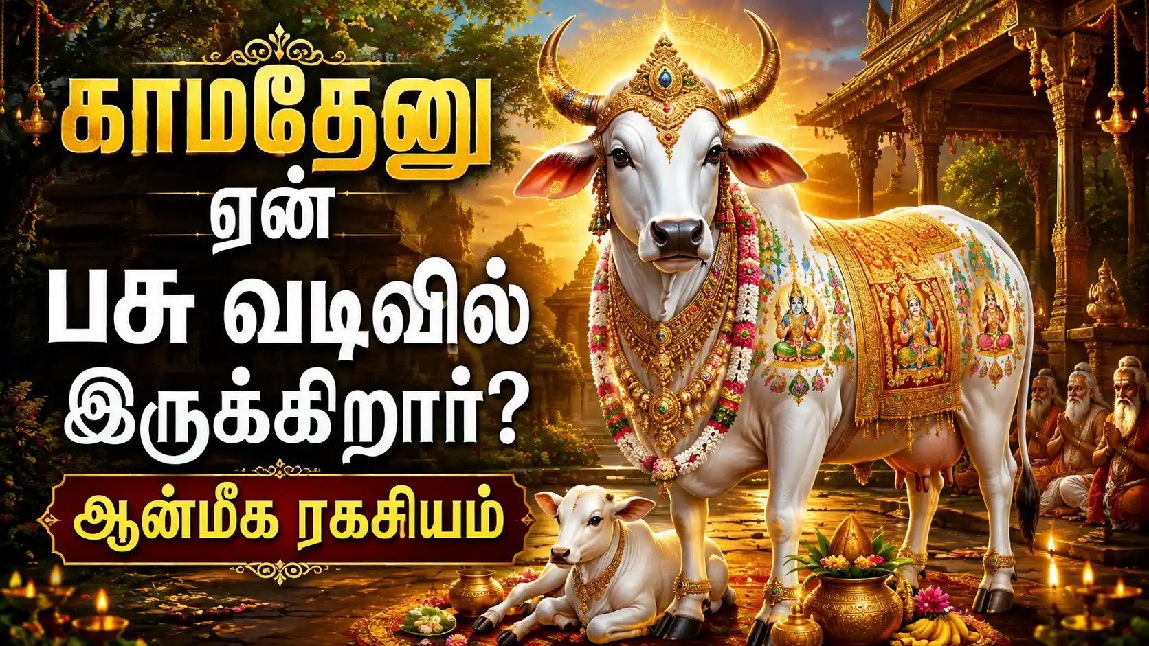 காமதேனு பசு வடிவில் இருக்கும் ஆன்மீக உருவம்