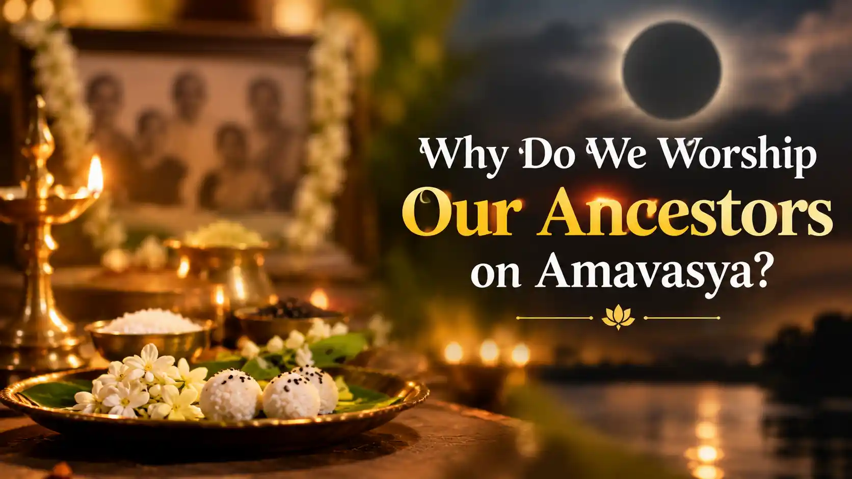 Amavasya ancestor worship with a traditional oil lamp and prayer