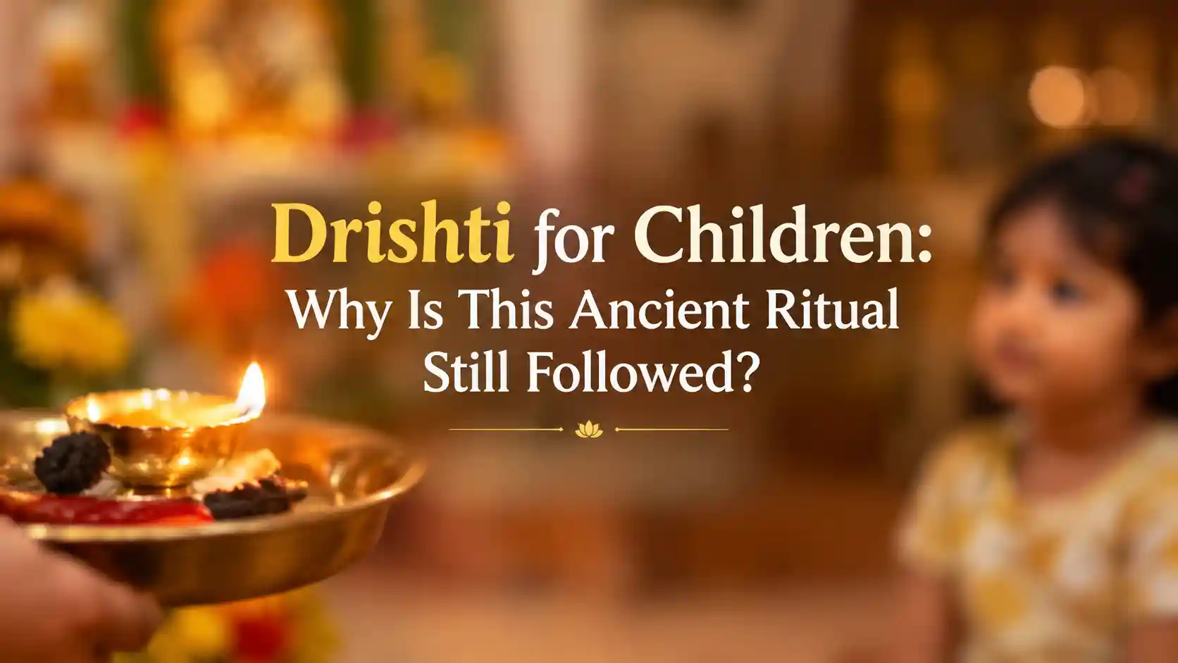 Child with a small black dot on cheek for drishti protection