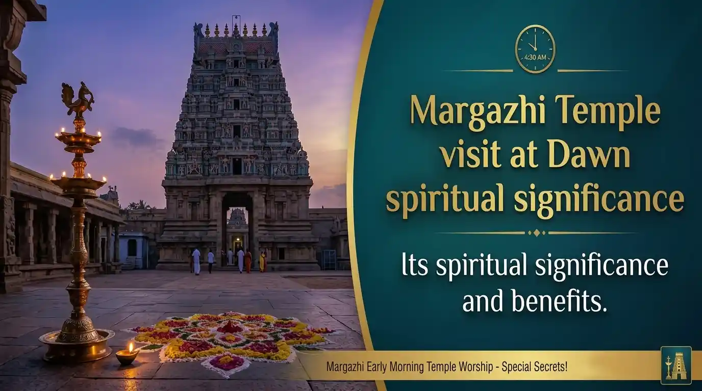 Devotees visiting a temple at dawn during Margazhi for early morning prayers